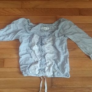 Summer crop top with laces on the bottom